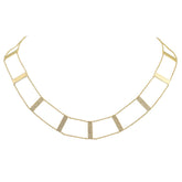 0.71ct 14k Yellow Gold Diamond Ladder Necklace